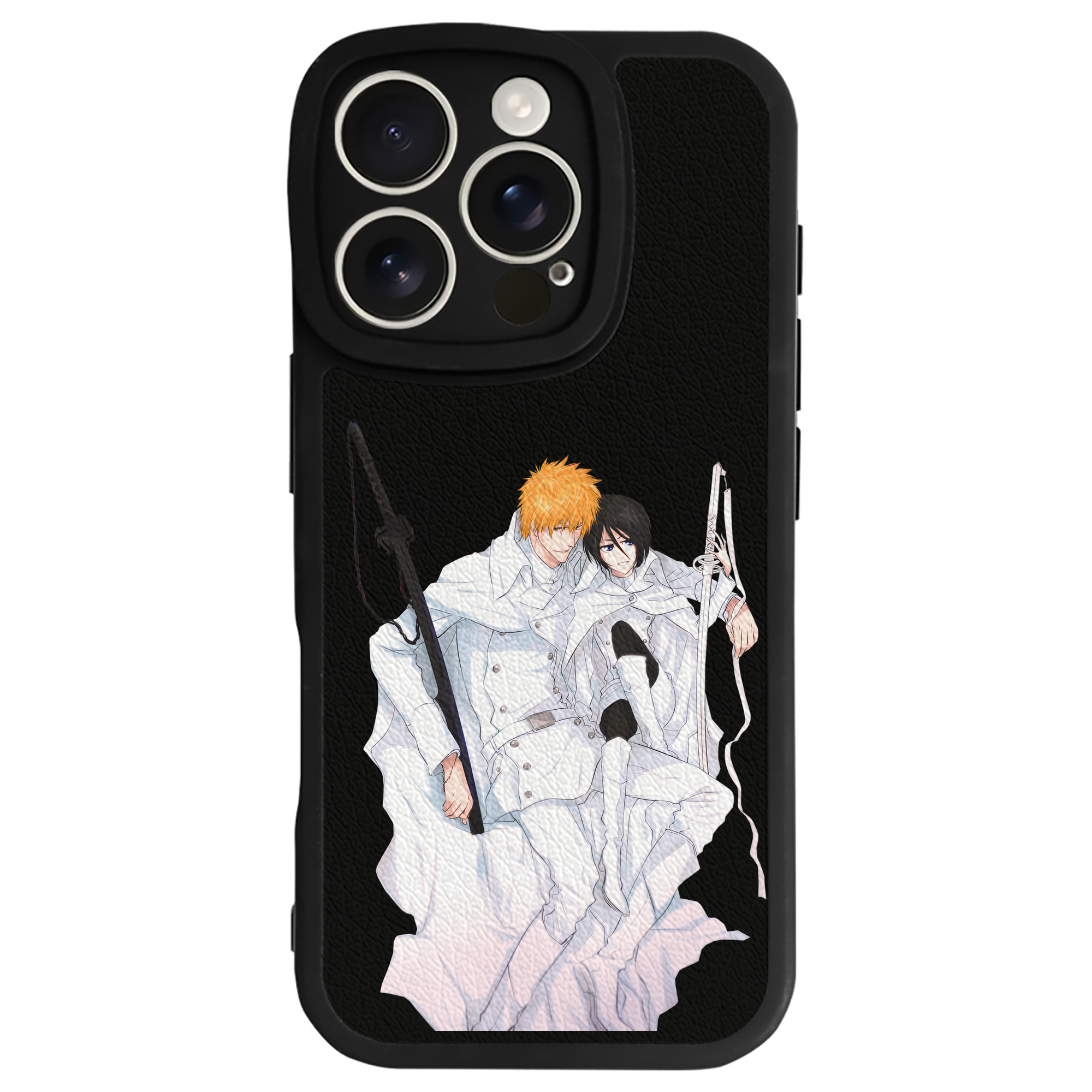 ブリーチ 黒崎一護（くろさき いちご）BLEACH Kurosaki Ichigo 【iPhone 16シリーズ対応】シリコンスマホケース（レザー調） 材質：シリコン